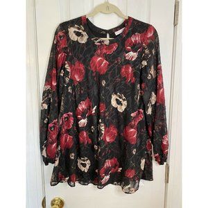 susan graver small Floral blouse